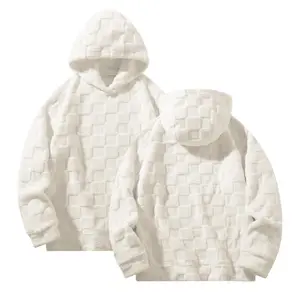 Autumn men's textured fleece casual hoodie hooded sweatshirt Menswear Tops