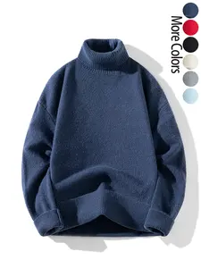 High-Quality Unisex Casual Fashion Loose Comfortable Skin-Friendly Breathable Knitwear Knit Pullover High Neck Sweater, Multiple Colors Available