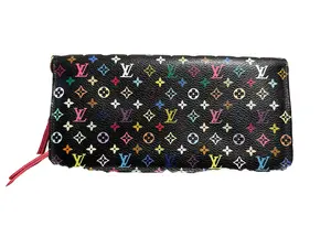 Pre-owned Canvas Small Leather Goods Monogram Multicolor Insolite wallet in Black with Fushia interior
