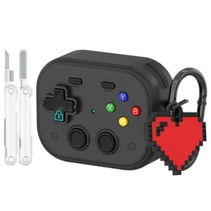 For AirPods Pro 3 Cases 3D Game Console Protective Case Liquid Silicone Design Earphone Protective Case With Cleaning Pens