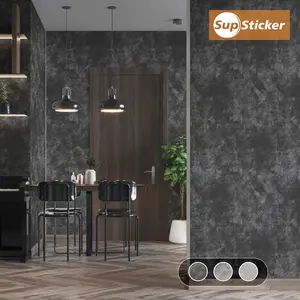 Gray Cement Texture Wallpaper, Vintage Style, Self-Adhesive Peel-and-Stick Wall Mural Easy to Cut and Join, Ideal for DIY Decorations on Entryway Walls, Cabinet Surfaces, and More Home Wall Renovation and Refresh