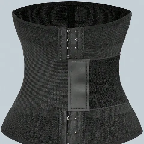 Women's Solid High Waisted Abdomen Shapewear Bodysuit - Tummy Control Waist Trainer, Adjustable Hook-and-Bar Closure, Mesh Compression Brief, 2024 Summer Back-to-School Outfits