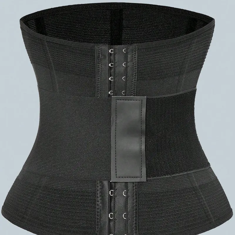 Women's Solid High Waisted Abdomen Shapewear Bodysuit - Tummy Control Waist Trainer, Adjustable Hook-and-Bar Closure, Mesh Compression Brief, 2024 Summer Back-to-School Outfits