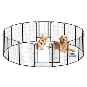Heavy Duty Dog Playpen Outdoor Indoor, 8-Panel Collapsible Metal Pet Exercise Fence with Gate, Rust-Resistant Portable Dog Fence for Yard, RV Camping, 24"/32"/40" Height