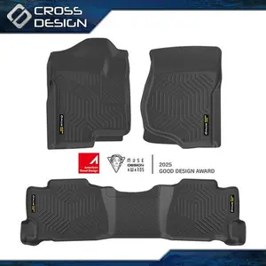 CROSSDESIGN 3D Floor Mats Liner TPE Fit For 07-13 Silverado Sierra 1500 2500 3500 Crew Cab  Upgraded Version
