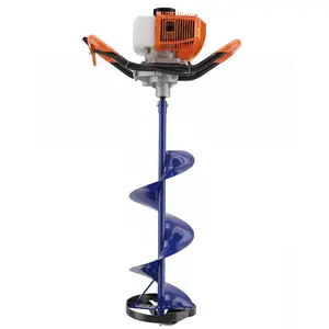 Gaomon 52CC 2-Stroke Gas-Powered Ice Auger for Ice Fishing, 52cc Power Heavy-Duty Model with 10" Diameter 31.5" Length Auger, Dual Handles, Rapid Drill, Reinforced Tip and EPA Certificate