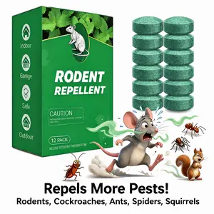 Fishing Gear Pest Repellent Tablets, Natural Rodent & Bug Deterrent for Tackle Boxes, Boats, Campers, Protect Fishing Equipment from Rodent Damage, 12 Pack