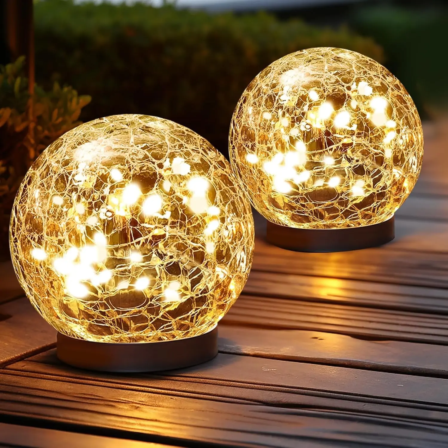 Solar Globe Lights Outdoor Waterproof-Solar Balls Garden-Cracked Glass Ball Solar Lights Outdoor-Solar Orbs Outside-Outdoor Decorations Patio & Yard Lawn Backyard Decor (GUO-XBQ-5-5-5) tiktokshopspringglowup summerwins,