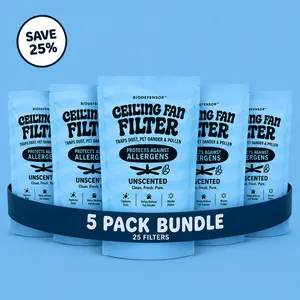 Biodefensor Ceiling Fan Filter - Save 25% on 5 Room 5pc Bundle - 25 Filter Pieces Total outdoorfun