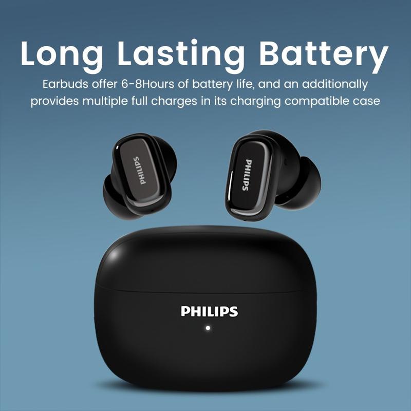 Philips Tat2569 Wireless Earphones, Fast Charging & Long Battery Life, Bluetooth-compatible Headphones for Music, Calls, Travel, Genuine Product