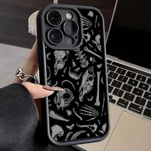 Case for iPhone 17 Pro Max 16 16e 15 14 Plus 13 12 11 Air XR X XS Sheep skull Pattern Drop Protection Shockproof Soft Silicone smartphone Cover Gifts for women men girls boys
