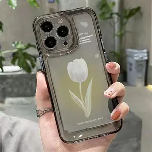 Tulip Phone Case Accessories Cover For iPhone 16e 13 11 12 14 15 17 Air 16 Pro Max  7 8 15 Plus Shockproof Protective Transparent Cover Casing Silicone Fundas