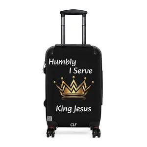 Humbly I Serve King Jesus Suitcase for Travel spinner wheel front pocket weekender bag
