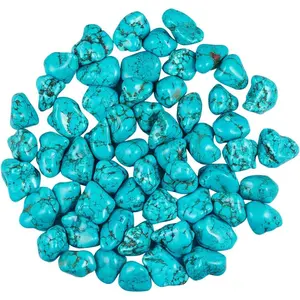 4 PcsTurquoise Polished beads, Irregular Tumbled Crystal Point Loose Gemstone for Healing Reiki Jewelry Making Decoration