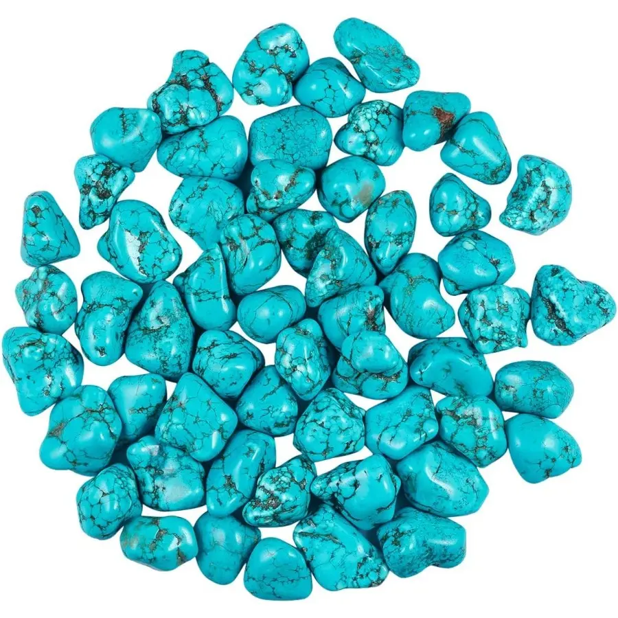 4 Pcs Polished Turquoise Irregular Tumbled Natural Crystal Point Loose Gemstones - Stone & Bead Assortments for Healing Reiki, Jewelry Making (DIY Beading Supplies)