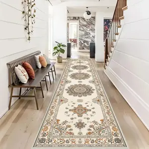 Vintage Persian Style Long Rug, Boho Area Rug, 1 Count Non-slip Soft Floor Mat, Decorative Carpet for Home Living Room Bedroom Kitchen Office