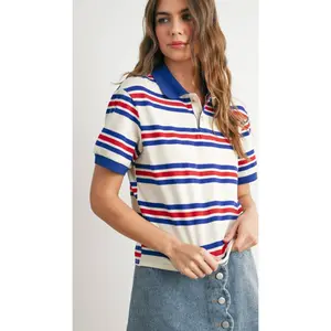 All-American Striped Polo Tee