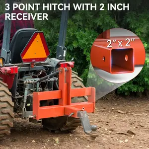 YITAMOTOR 3 Point Trailer Hitch with 2" Receiver for Category 1, 3 Pt Tractor Quick Hitch Drawbar Adapter Attachments with Suitcase Weight Brackets