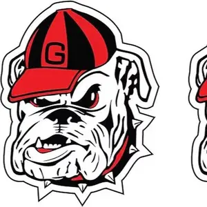 University of Georgia Old Logo Bulldog Head 2" 2-pk Decal