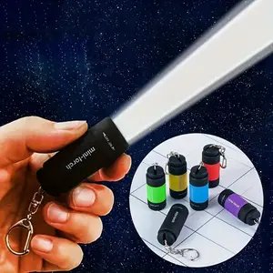 2pcs of portable emergency essential LED mini USB flashlights, portable keychain light accessories, portable rechargeable USB flashlights for outdoor camping, travel, emergencies, bedrooms, and office lighting