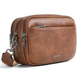 Bluome 4 Zips Crossbody Bags Purses Handbags For Women Gift Fashion Small PU Leather Shoulder Cross Body Travel Bag Adjustable Guitar Strap