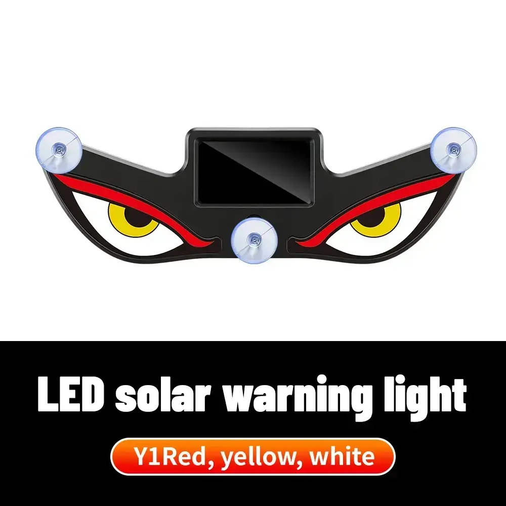 IMOLI Wireless Solar LED Devil Light - Car Rear Window Dynamic Display, Auto Light Up Embellishments, Atmosphere Accessory, Solar & LED Car Decor, Car Light Embellishments