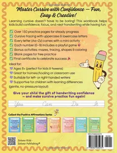 Cursive Handwriting Workbook for Kids Ages 8-12: 180 Pages of Fun Cursive Practice – Letters, Numbers, Words, Sentences, Silly Challenges