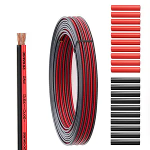 20-Gauge Electrical Wire with Heat Shrink Tubing,Electrical Wire Cable 2 Conductors Red Black Cable Hookup LED Lighting Strips Flexible Wire Extension Cord 20 Gauge Copper Clad Aluminum Copper Wire 12V/24V DC Cable