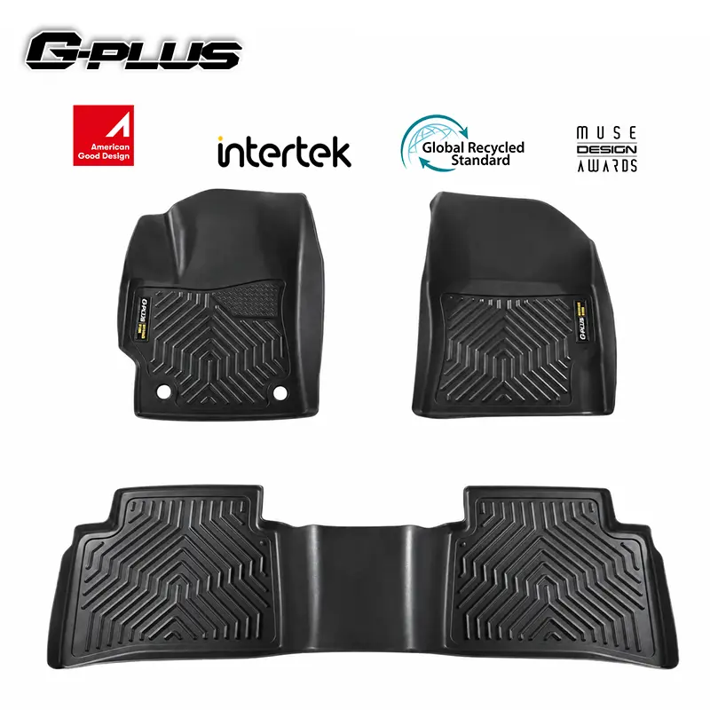 G-PLUS Floor Mats Compatible with Toyota Corolla Sedan 2020-2024 1st & 2nd Row Liner All Weather Full Cover Protection TPE Floor Cargo Liners Black