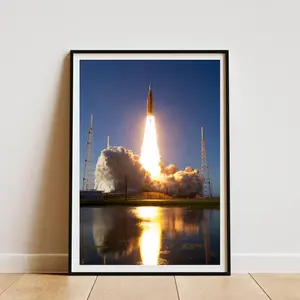 Artemis II Launch Poster | NASA Rocket Liftoff Print | Moon Mission Wall Art
