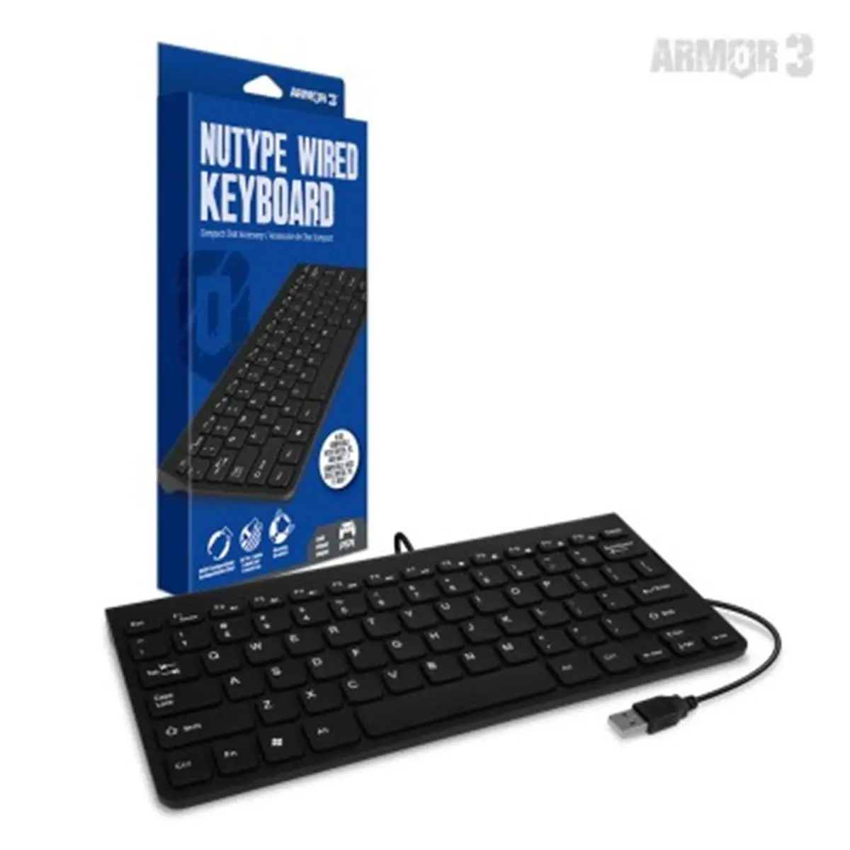 212 MAIN Nutype Wired Gaming Keyboard, 10 ft. Armor3 Model, Compatible with PS4, Gaming Accessories
