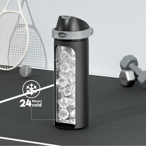 MEOKY24 oz Insulated Water Bottle for Sports: Meoky Stainless Steel Water Bottle with 2-in-1 Straw and Spout Lid - Leak Proof, Cold for 24 Hours, Fits in Car Cup Holder, BPA-Free for Travel Gym, Night.#backtoschool#backtoschoolseason