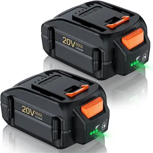 Upgraded 6.5Ah Battery for Worx 20V WA3525 WA3575 WA3520 WA3578 WA3674 WA3669 WG323 WG261 Lawn Mower Weed Eater Trimmer Blower Lithium-ion