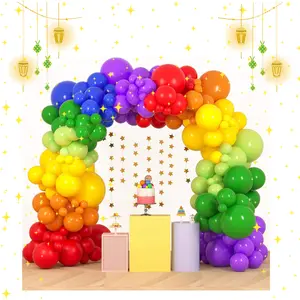 189PCS Rainbow Balloon Garland Arch Kit – Colorful 5/12/18 Inch Latex Balloons for Birthday, Baby Shower, Wedding, Party Decor