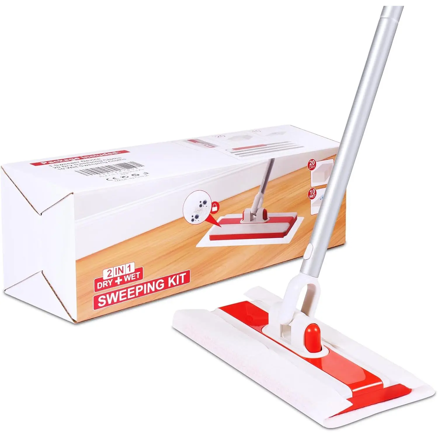 Mops for Floor Cleaning |   Sweeper 2-in-1 Mops Kit for Floor Cleaning |   Anti-Shedding Sweeper Mop |   Clean Your Floors with Ease |   All Purpose Floor Cleaner for Hardwood Walls Vinyl