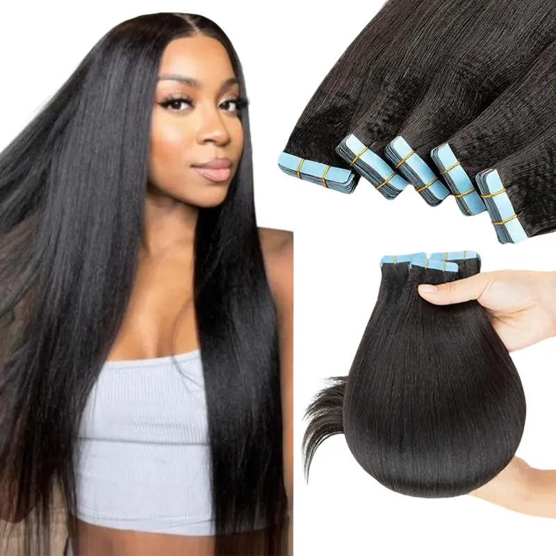 24 inch walnut invisible tape human hair extensions - TikTok 