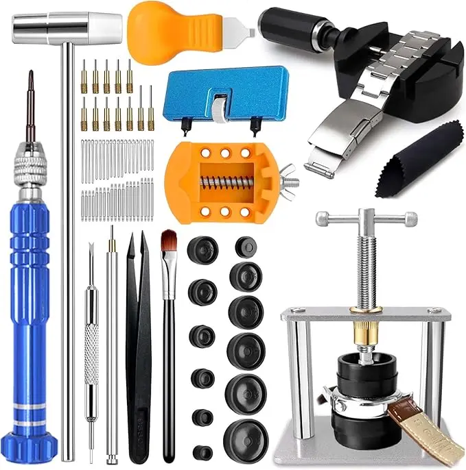  76 Pcs Watch Repair Kit,Including Watch Press Tool,Battery Replacement Tool,Link Removal Set,Case Opener,Watch Band Replacement Tool,Watch Repair Screwdriver,Tweezers,Fathersdaygift,Hand Tools Kits tiktokshopbacktoschool