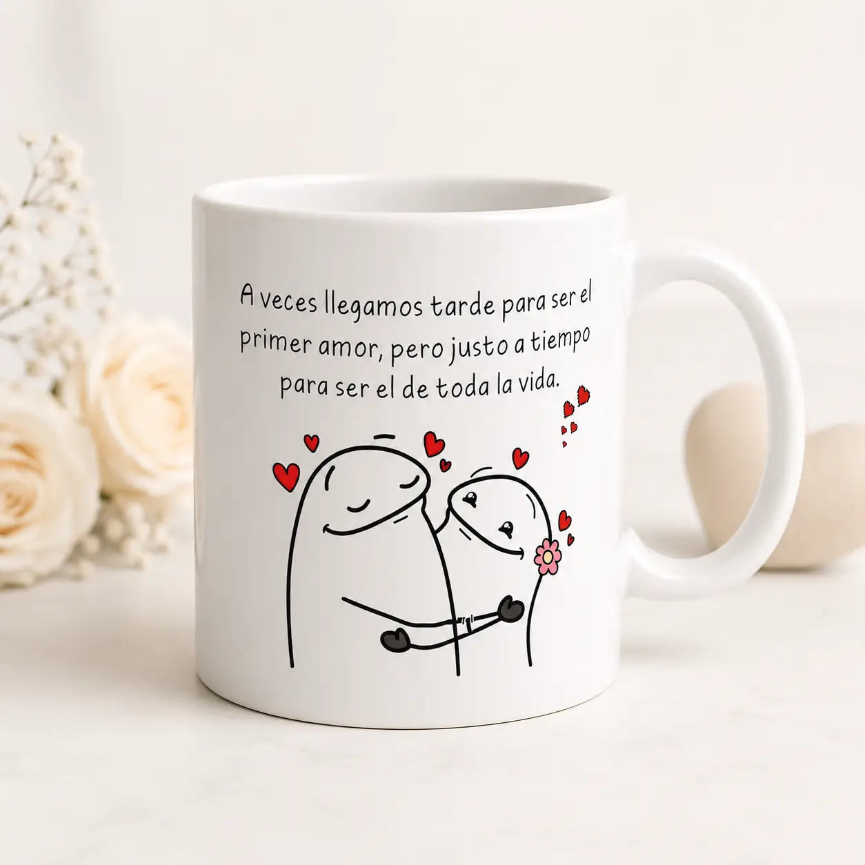 11oz Spanish Love Quote Coffee Mug, Romantic “Love of a Lifetime” Ceramic Cup, Anniversary Valentine’s Day Wedding Engagement Gift for Husband Wife Boyfriend Girlfriend, Wedding Engagement Anniversary Gift for Newlyweds and Married Couples  Version 5｜