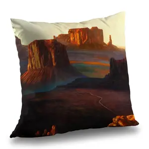 212 MAIN 14x14 in. Southwest Vibe Monument Valley Tribal Park Southwest Art Poly Twill Throw Pillow, Easy Cleaning Soft Textile Home Decor Furnishing