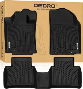 OEDRO Floor Mats Fit for 2014-2018 Nissan Altima Base/S/SL/SR/SV, TPE All-Weather Custom Fit Floor Liner for Altima Sedan 4 Door Accessories, 1st & 2nd Row Mats Car Mats Set, Black
