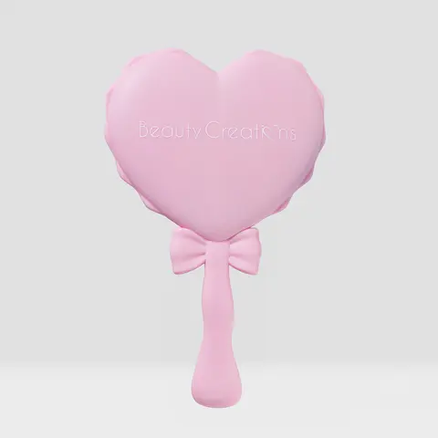 Beauty Creations Pink Bow Detail Dainty Handheld Travel Makeup Mirror - Portable Vanity Purse Stuffer, Useful Mini Gift for Teen Girls & Girly Girls, Ideal for On-the-Go Face Checks & Touch-Ups, Teen Girls Gifts