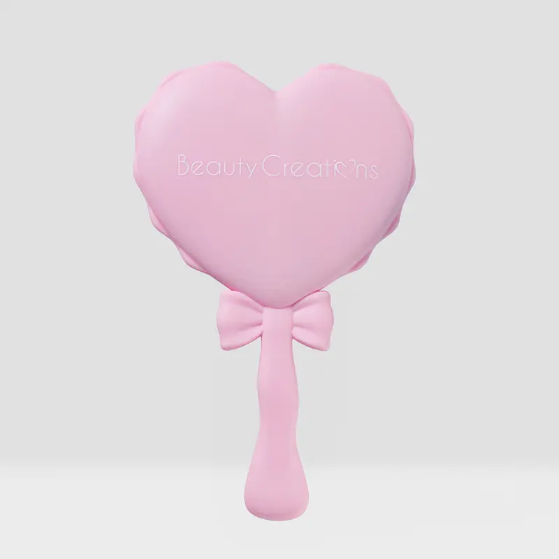 Beauty Creations Pink Bow Detail Dainty Handheld Travel Makeup Mirror - Portable Vanity Purse Stuffer, Useful Mini Gift for Teen Girls & Girly Girls, Ideal for On-the-Go Face Checks & Touch-Ups, Teen Girls Gifts