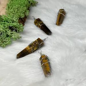 Tigers Eye Crystal Pendant Necklace