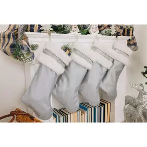 Silver Designer Christmas Stockings