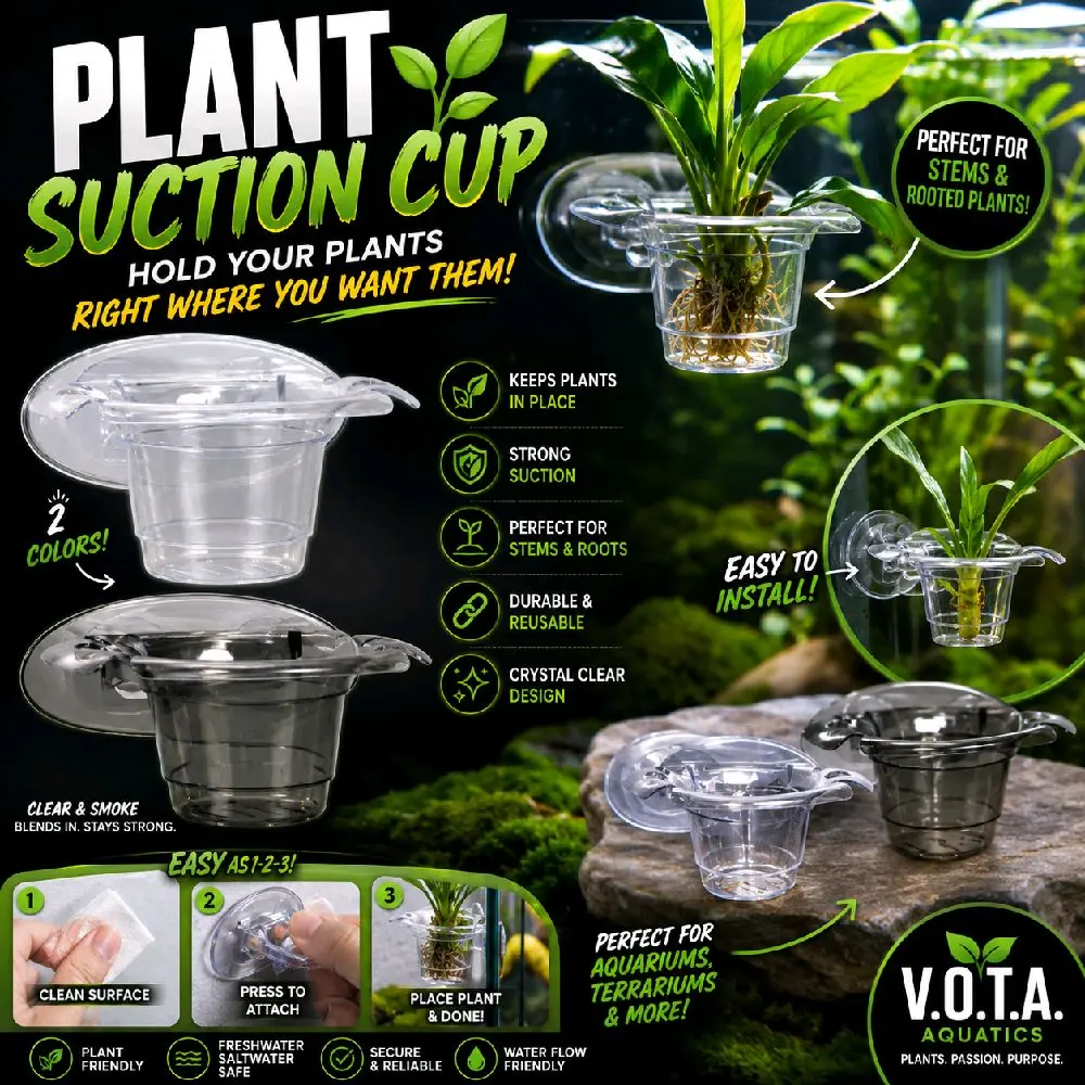 Aquarium Suction Cup Holder - Stem and Root Plant Basket