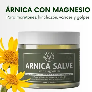 Organic Arnica Salve with Magnesium for Bruises Injuries Surgery Swelling Recovery Hydrating Therapeutic Handmade with Arnica Montana Flowers & Lavender Oil