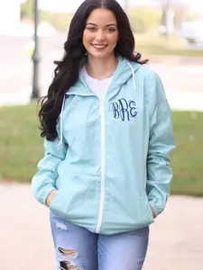Monogrammed Rain Jacket, Personalized Rain Coat, Gifts for her, Embroidered Rain Jacket