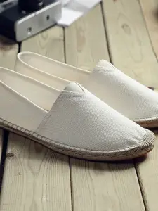 Handmade Chinese Style Linen Shoes for Men, Breathable Canvas Fisherman Shoes, Casual Handwoven Footwear, All Seasons Comfort