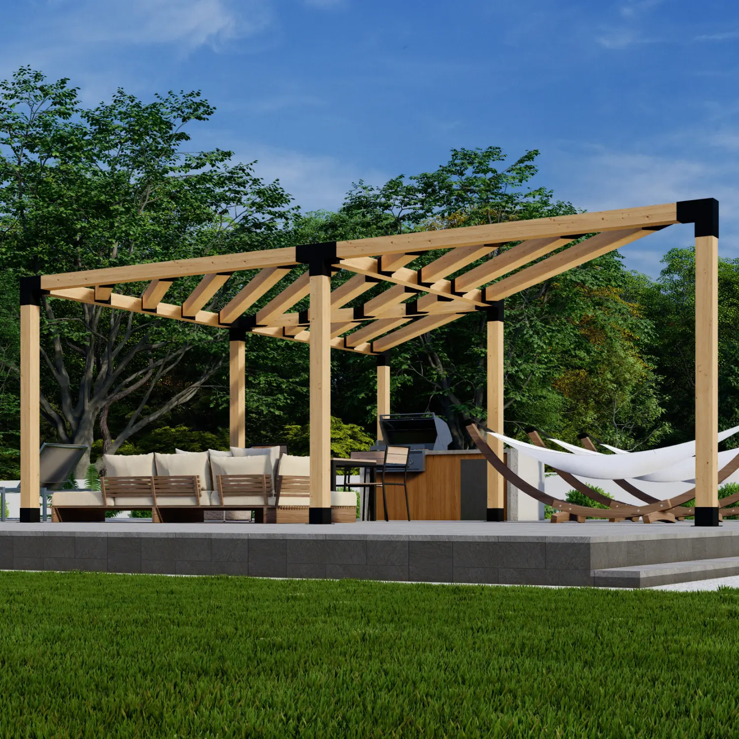 Backyard Corner Pergola Kit