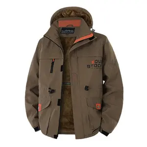 Men's Winter Fleece Lined Warm Windproof Waterproof Jacket - Sherpa Lining, Removable Hood, Durable Choice for Outdoor Hiking, Camping, & All-Day Wear